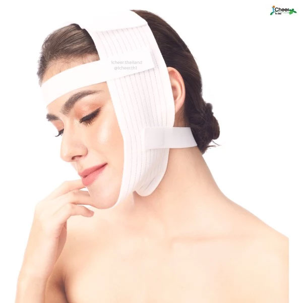 I cheer Face ผ้ารัดหน้าหลังการทำศัลยกรรม หรือดูดไขมันเหนียง ตัดกราม เหลาโหลกแก้ม ตัดไขมันกระพุงแก้ม ดึงหน้า